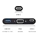 USB-C to VGA/USB 3.0/USB C/F Power Pass-Through Port Multiport Adapter Supports 1080P- Black