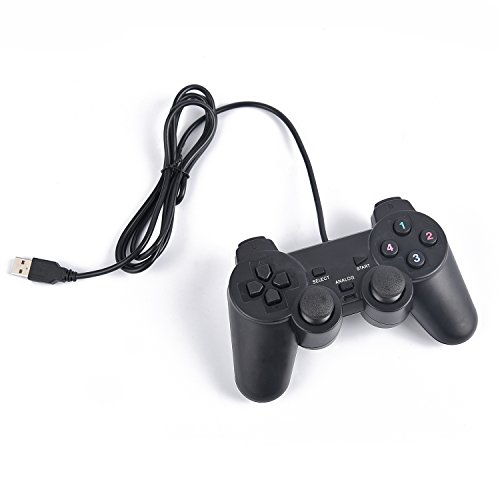 CsD USB Double Shock Controller Gamepad for PC Computer Laptop – Black