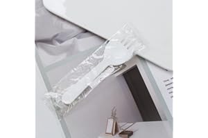 100pcs Disposable Sporks, Heavy Duty Disposable Utensils Silverware Set Individually Wrapped Fork Spoon for Party Wedding Bir