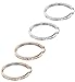 Jstyle 2Pcs Stainless Steel Hoop Earring for Women Girls CZ Earrings Set,35MM