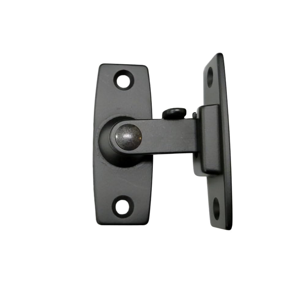 QCAA 2.5" Heavy Forged Solid Brass Door Latch, 90 Degree Right Angle Door Latch Buckle for Doors & Windows, Matte Black, 1 Pack, Made in Taiwan — image 1