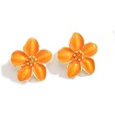 Flower Earrings for Women Color Boho Statement Earring Unique Trendy Floral Earrings Spring Jewelry