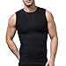 Jiao Miao Mens Slimming Waist Body Shaper Vest Shirt,T390Black-M
