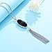 HUIMEI Long Tassel Pendant Necklace with Double Color Oval Shape Stone Reversible Pendant