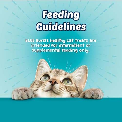 BLUE BUFFALO BURSTS CRUNCHY & CREAMY CAT TREATS, GREAT FOR TRAINING, SAVORY SEAFOOD, 12-OZ TUB