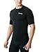 TSLA Men's UPF 50+ Quick Dry Short Sleeve Compression Shirts, Athletic Workout Shirt, Water Sports Rash Guard, Zero Block Anthracite, X-Large