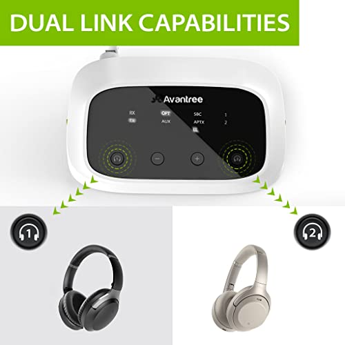 Avantree Oasis C Bluetooth Transmitter & Receiver for TV with Dual