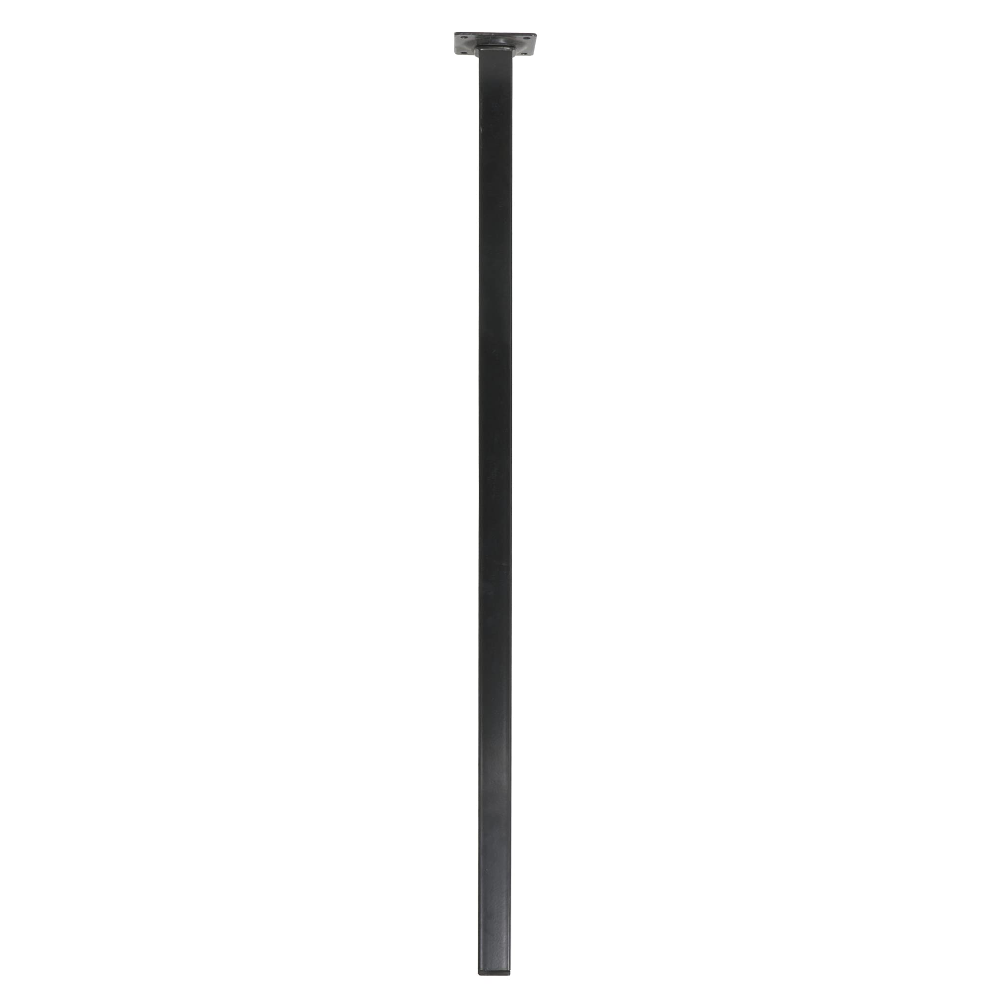 Amig - Square Leg for Furniture | Mod. 3 | 25 x 25 x 500 mm | with Regulation Screw | 4-Point Screw | Holds up to 15 kg/Leg | Black Steel