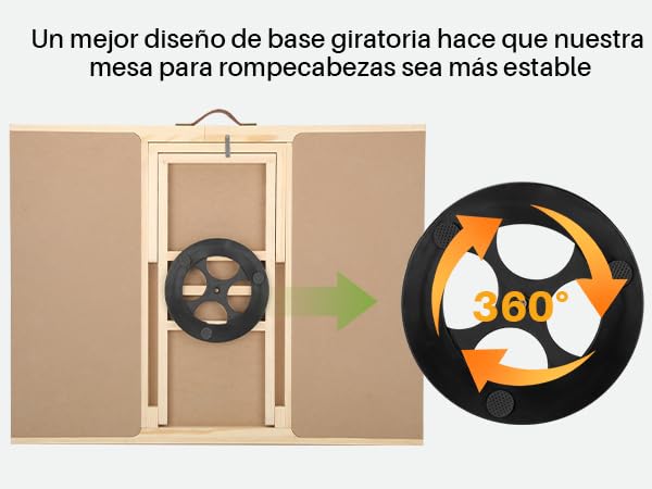 Muja Mesa para Rompecabezas de 1500 Piezas con 4 Cajones, 90x69cm Tablero para Rompecabezas con Cubierta Antipolvo Transparente, Inclinable y Giratorio