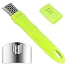 MOSNOW-Spring-Onion-Slicer-Stainless-Steel-Finger-Guards-Onion-Shredder-with-Lid-and-7-Blades-Vegetable-Cutter-Cooking-Tools-Multi-Functional-Kitchen-Gadgets-Green MOSNOW Spring Onion Shredder + Stainless Steel Finger Guards, Onion Shredder with Lid and 7 Blades, Vegetable Cutter…