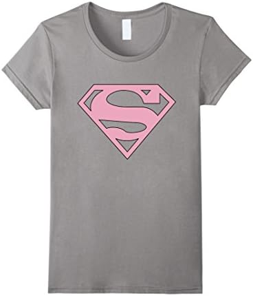 Women's Breast Cancer Awareness Superhero T Shirt Large Slate