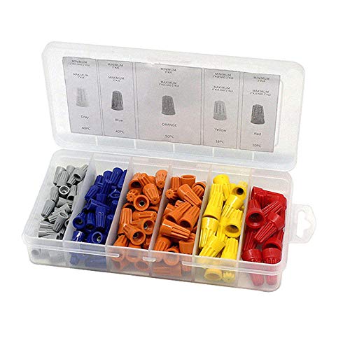 Refaxi 158Ps Electrical Wire Twist Nut Connectors Terminals Caps Assortment Kit SP1-SP6