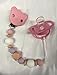 H&L Baby Pacifier Clips BPA Free Silicone Beads Teething Chain Blankets, Drool Bibs, Binky, Teether, Soother Holder for Boys&Girls Shower Gift (Pink)