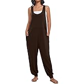 Btaiuo Women's Summer U Neck Jumpsuit Casual Sleeveless Overalls Loose Long Pants Comfortable Rompers with Pockets
