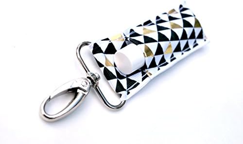 LippyClipTM Chapstick Holder, Lip Balm Holder, Clip-On Chapstick, Black and Gold Triangles