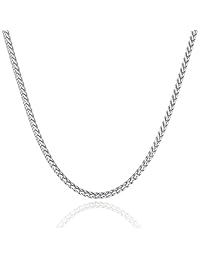 Reve Joyería 3mm Cadena para cuello de acero inoxidable Franco para hombres y mujeres, 20-30 pulgadas