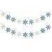 2Pack White and Blue Glitter Snowflake Banner Winter Wonderland Banner Decorations Snowflake Garland Decorations for Christmas Winter Wonderland Baby Shower Birthday Decorations
