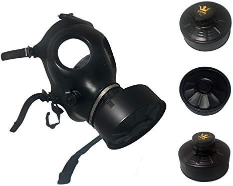 Israeli Rubber Respirator Mask NBC Protection w/Premium Aluminum Mask 40mm Filter Canister for Industrial Use, Chemical Handling, Painting, Welding, Prepping, Emergency Preparedness KYNG TACTICAL