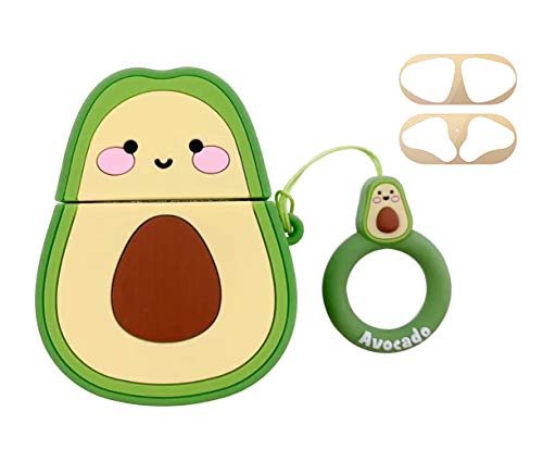 image for Airpods Case MEIQING Cute Avocado Silicone Cover for Airpods 1 2 Charg
