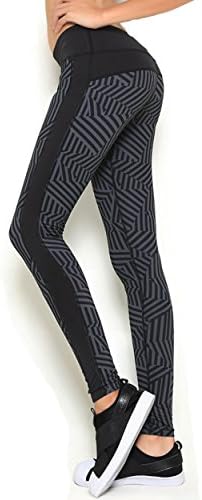 CrazyPM Women's Casual Yoga Pants Running Training Leggings Striped - M