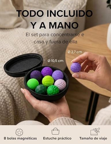 Magnetic Fidget Toys - Anti-Stress Toy with Magnetic Balls - Focus Points for Stress Relief and Concentration (Green-Purple)