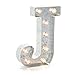 Darice 5915-711 Silver Metal Marquee Letter – J - 9.87” Tall, Galvanized Silver Finish