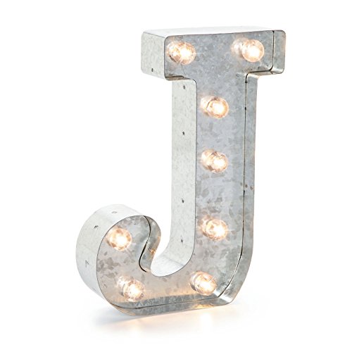 Darice 5915-711 silver metal marquee letter 9.875"-j