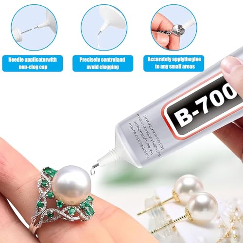 folteitei B7000 Glue, 5 Pcs Multipurpose Super Adhesive Glue, Industrial Glue for Bonding DIY Crafts, Jewelry, Phone Screen, Repair Glass Metal (15 ml/0.5 oz)