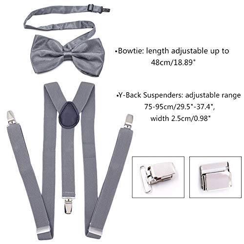CHUANGLI 1920S Mens Great Gatsby Accessories Set Roaring 20s 30s Retro Gangster Costume(Panama Gray)