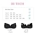 Adhesive Bra, Push Up Strapless Bra with Drawstring Reusable Invisible Silicone Backless Bras for Women, Black, Cup D
