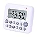 Digital Kitchen Timer, TuoPulife Simultaneous Cooking Timing Countdown Up Pocket Timer, Large Led Display, Loud Alarm, Memory Stopwatch Function, Magnetic Back (Battery included) (1 Pack)