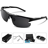 COSVER Men's Sports Style Polarized Sunglasses for Driving Cycling Running Fishing Golf Unbreakable - Metal Frame Al-Mg Glasses