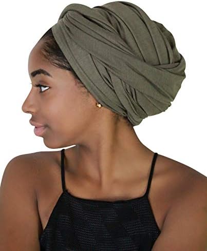 Rayna Josephine Solid Color Head Wrap -Stretch Long Hair Scarf Turban Tie