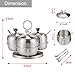 Baigio Woman Stainless Steel Condiment Seasoning Container Pots Set with Spice Rack Large Capacity Silver Tone