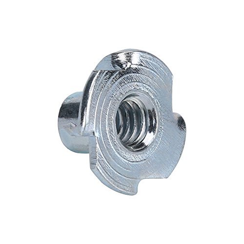 World 9.99 Mall T-Nuts, 1/4-20 T-Nut Pronged Tee Nut for Wood, climbing hold, Cabinetry|Carbon Steel and Zinc Plated Steel Material