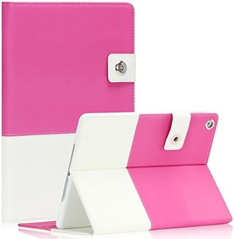 SAVEICON Pink Hybrid iPad Air 1 1st Gen PU Leather Case Cover with Card Slots Auto Wake/Sleep Smart Cover Book Shell Stand for Apple iPad Air iPad WiFi 3G 4G LTE with Built-in Stand