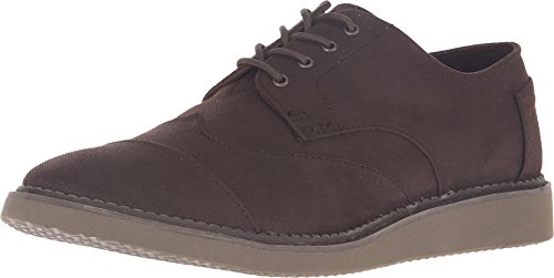 TOMS Men's Brogue Chocolate Brown Aviator Twill Oxford 8.5 D (M)