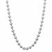 3mm Solid .925 Sterling Silver Military Ball Chain Necklace, 24 inches