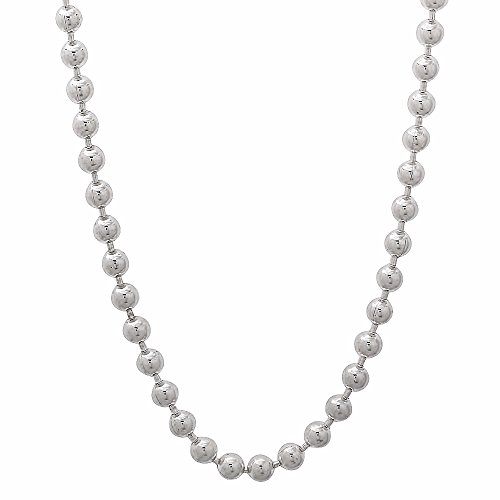 3mm 925 Sterling Silver Nickel-Free Pallini Style Ball Chain, 30" - Made in Italy + Cleaning Cloth