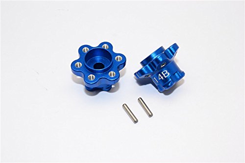 Axial Yeti (AX90026) & Yeti SCORE (AX90050, AX90068) Upgrade Parts Aluminum 2.2 Wheel Hub Adapters (14mm Thickness) Economy Version - 1Pr Set Blue