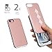iPhone 8 / iPhone 7 Case, DesignSkin [Slider] [Sliding Card Holder Slot] Extreme Heavy Duty 3-Layer Bumper Protection Wallet Cover with Card Holder Case Cover for iPhone 7/8 - Rose Gold