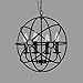 BAYCHEER Metal Round Cage Pendant Lights Industrial Vintage Retro Black Iron Global Pendant Lamp Fixture Hanging Lighting Chandelier with 4 E12 Blub Bases for Restaurant,Bar,Living Room,UL Listed