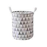 Louyue Round Canvas Toy Storage Bins Basket with Handle Collapsible Toy Organizer for Nursery Storage, Kid's Toy & Laundry, Gift Baskets (60 x 45 x 45cm)