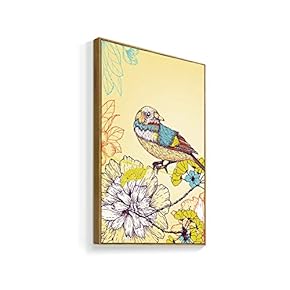 Framed Canvas Wall Art for Living Room, Bedroom Chinese Ink Birds and Flowers Canvas Prints for Home Decoration Ready to Hanging - 16x24 inches