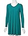 MBJ WT1166 Womens V-Neck Long Sleeve Pleats Tunic Dress Top XXXL Jade