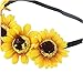 DDazzling Sunflower Crown Sunflower Headband Halo Hair Accessories (Yellow Big Flower)