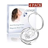 Silicone Magnetic Anti Snore Nose Clips by GENQIL, Stop Snoring clippy Anti snoring Device Mini Comfortable Professional Sleeping for Men Women (4 pcs)