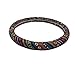 Fontic Anti-Slip & Sweat-absorbent Automotive Steering Wheel Cover - Ethnic Style Flax Cloth Wrap Cover Fit for Auto Car Steering Wheel with 37cm/14.5