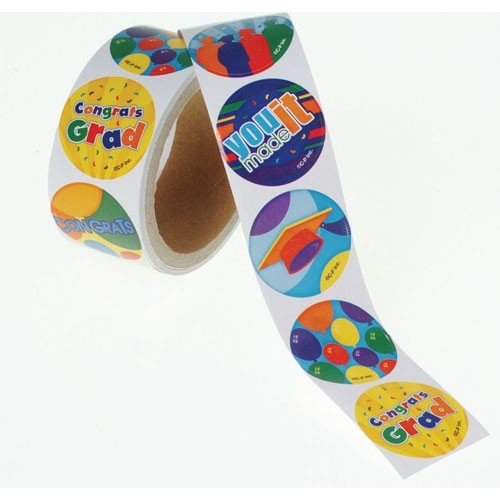 200 GRADUATION Stickers 2 Rolls of 100 each - GRADUATE Scrapbooks/INVITATIONS Thank you Card Envelopes
