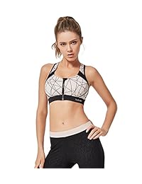 Sujetador deportivo con cremallera frontal para dama con pecho grande